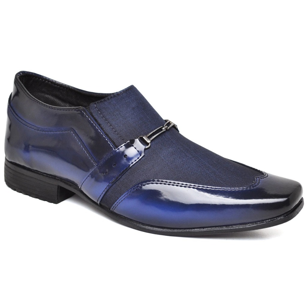Sapato Social Masculino Bicolor Verniz Luxo Estilo Italiano