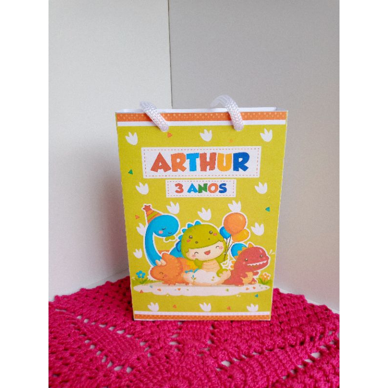 Sacolinha Personalizada Dino Baby | Dinossauro | Sacolinha | Lembrancinha | Mimos | Aniversário infantil