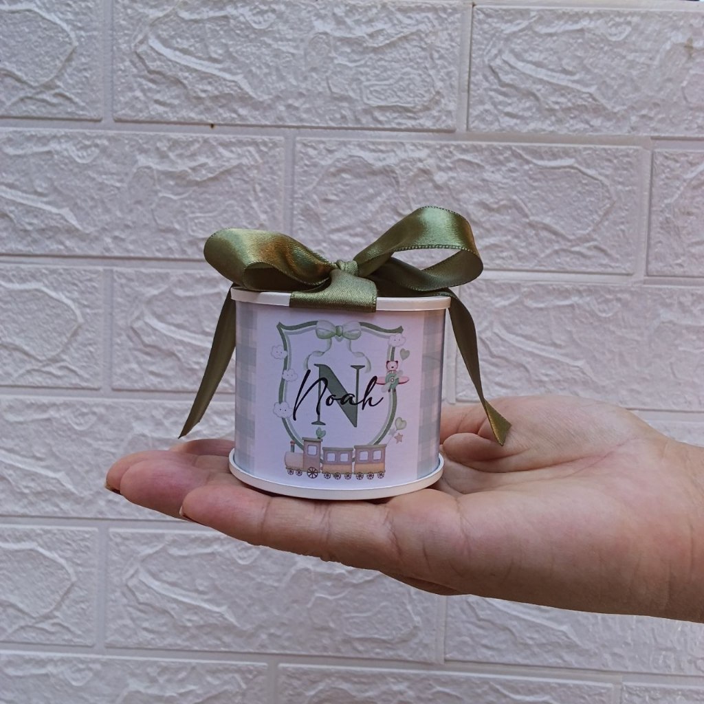 Kit Tubolata Xadrez Verde Personalizada Lembrancinhas / chá de bebê/ revelação/ batizado/ maternidade/ aniversário 5x6