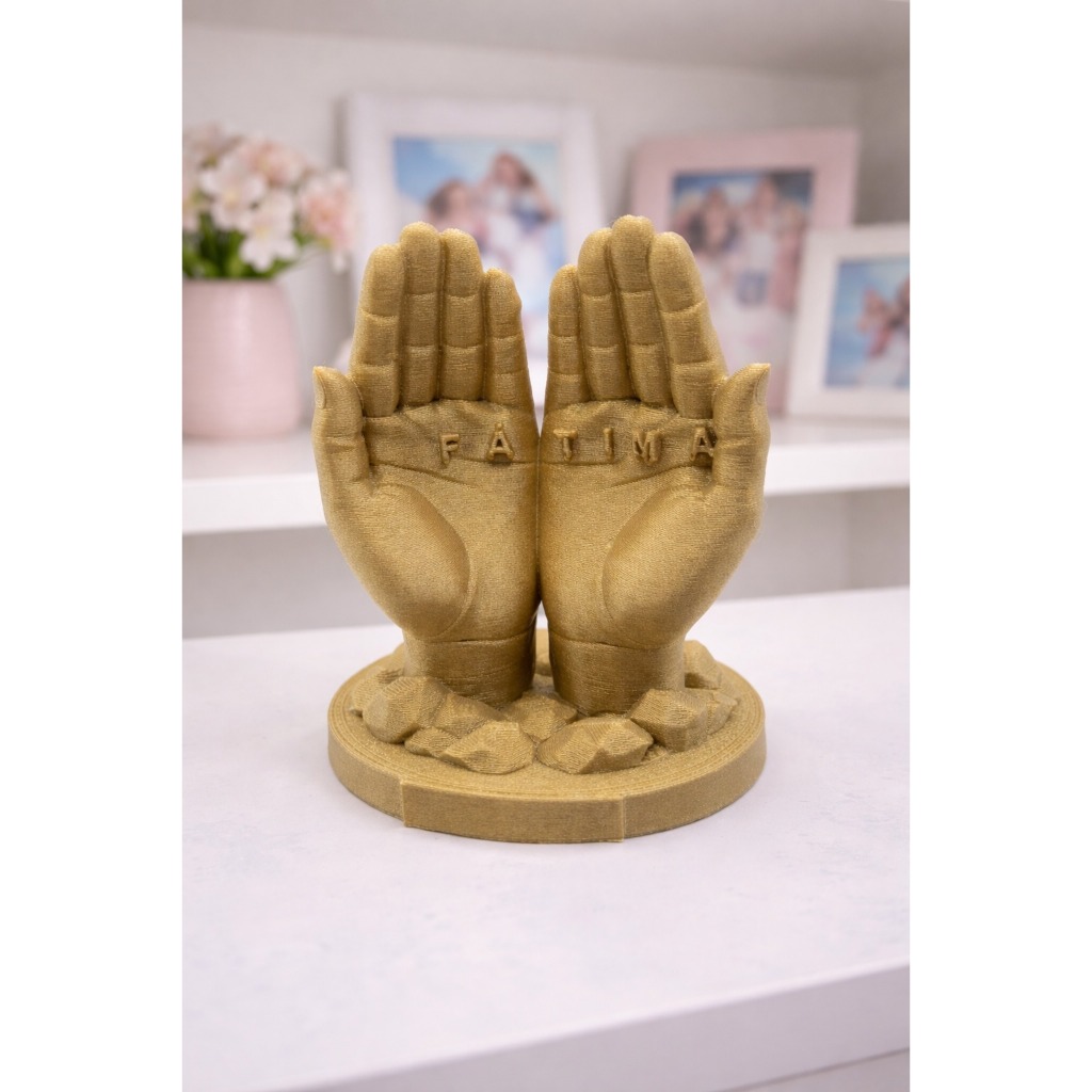 Teu nome gravado nas mãos de Deus/Escultura linda/Pla Organico/3d impressao/baseado em Isaias 49:16