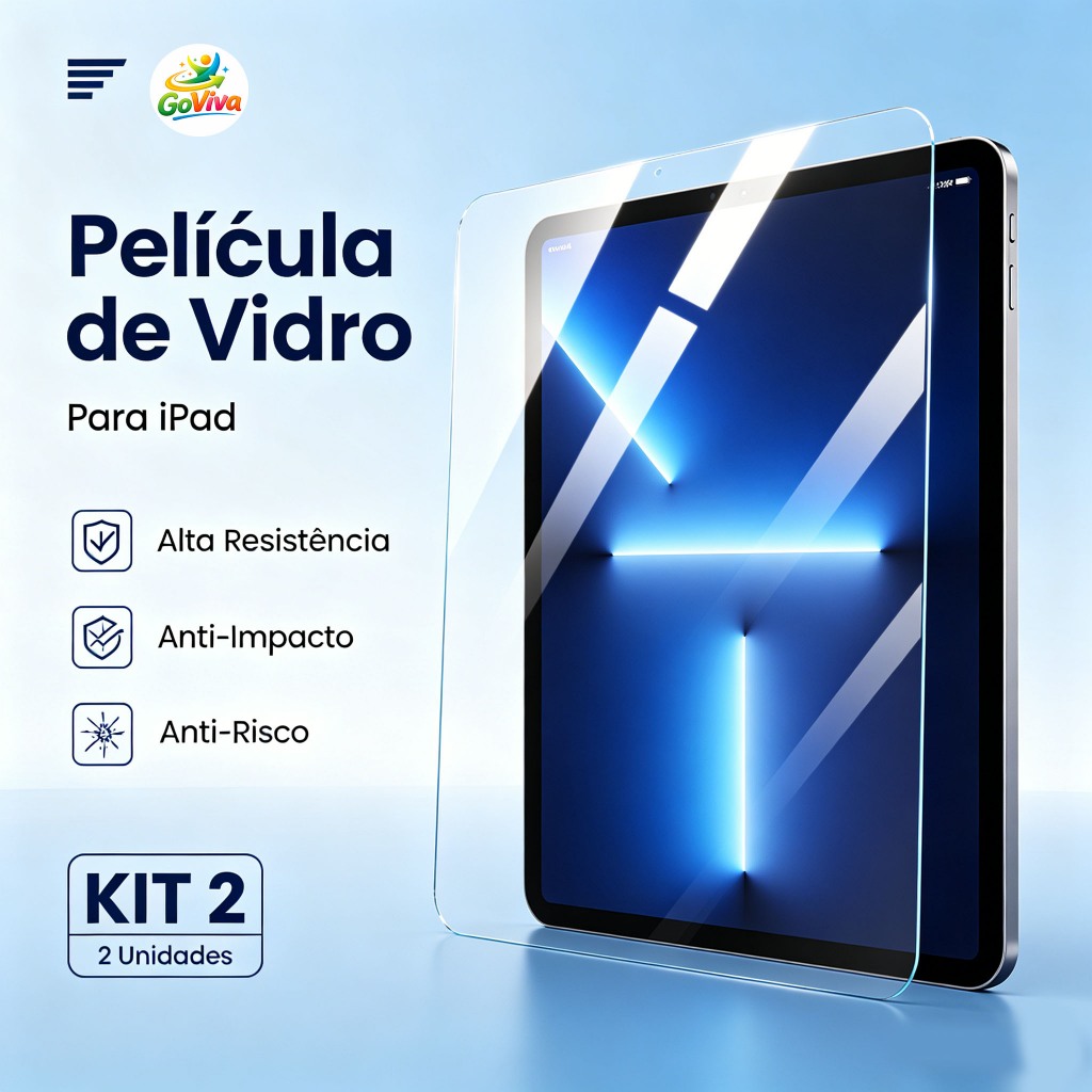 Kit 2 Películas Vidro Temperado para iPad 10.2 9.7 10.5 10.9, Pro 11, iPad 10 9