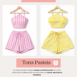 🔥OFERTA🔥 Conjunto Feminino Listrado – Frescor e Estilo para o Verão!