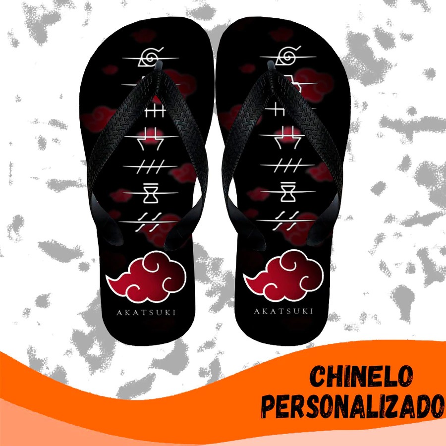 Chinelo Unissex Personalizado Anime Naruto Sandália Akatsuki 8 Modelos