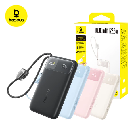 Baseus Power Bank  FC11 10000mAh/20000mAh 22.5W Rápido Portátil Bateria Carregador Portátil Display Digital USB-C