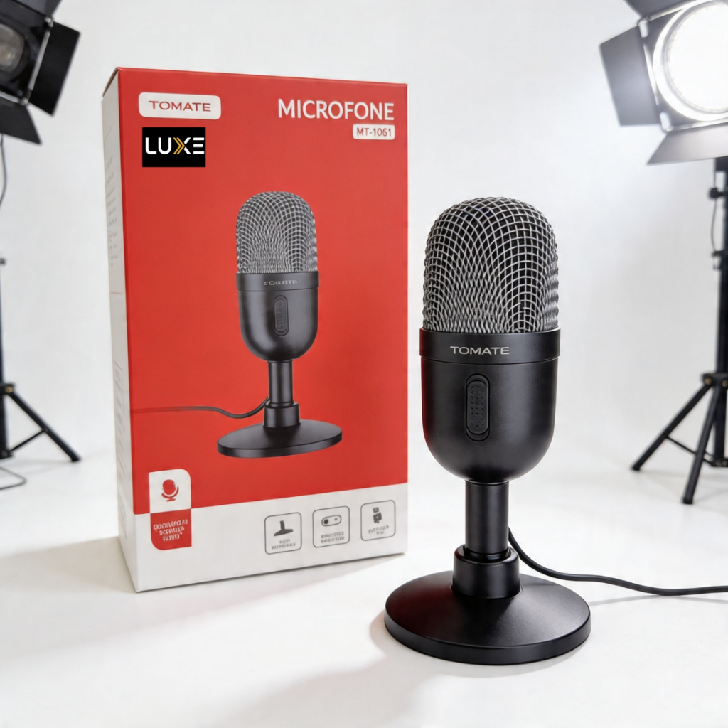 Microfone Condensador USB Gamer de Mesa Gravação em Alta Resolução para Streaming e Podccast