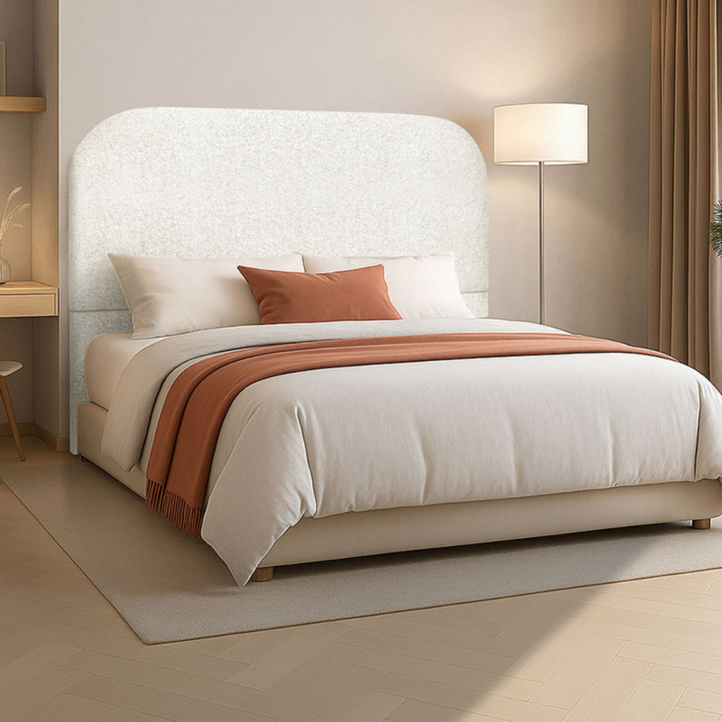 Cabeceira Queen 160 cm Cama Box Bouclé com Pés Orgânica