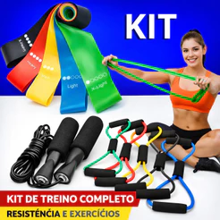 Kit Treine Em Casa Completo Elástico Extensor Cross Tube Corda de Pular Kit Com 5 Faixa Mini Band