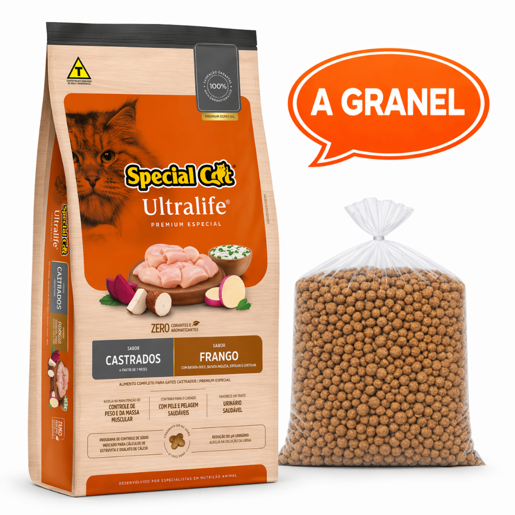 Ração  Special Cat Ultralife Gatos Castrados Sabor Frango 1 KG 3KG