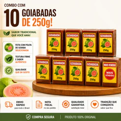 Kit 15 OU 10 Goiabadas Tomarelli 250g – Total 3,75kg | Doce de Goiaba Tradicional | Sem Glúten