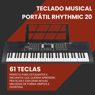 Teclado Musical Infantil Rhythmic 20 Teclado Musical Iniciante Piano Eletrônico 61 Teclas