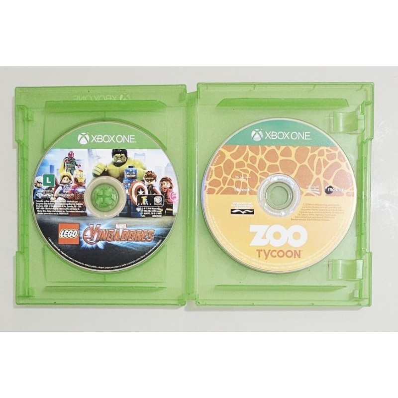 Dois Jogos para Console XBOX ONE Lgo Vingadores mais Zoo Tycoon