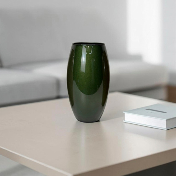 Vaso de Vidro Romeu 22,5cm Moderno Luxo Decorativo Mesa Sala Escritório Premium