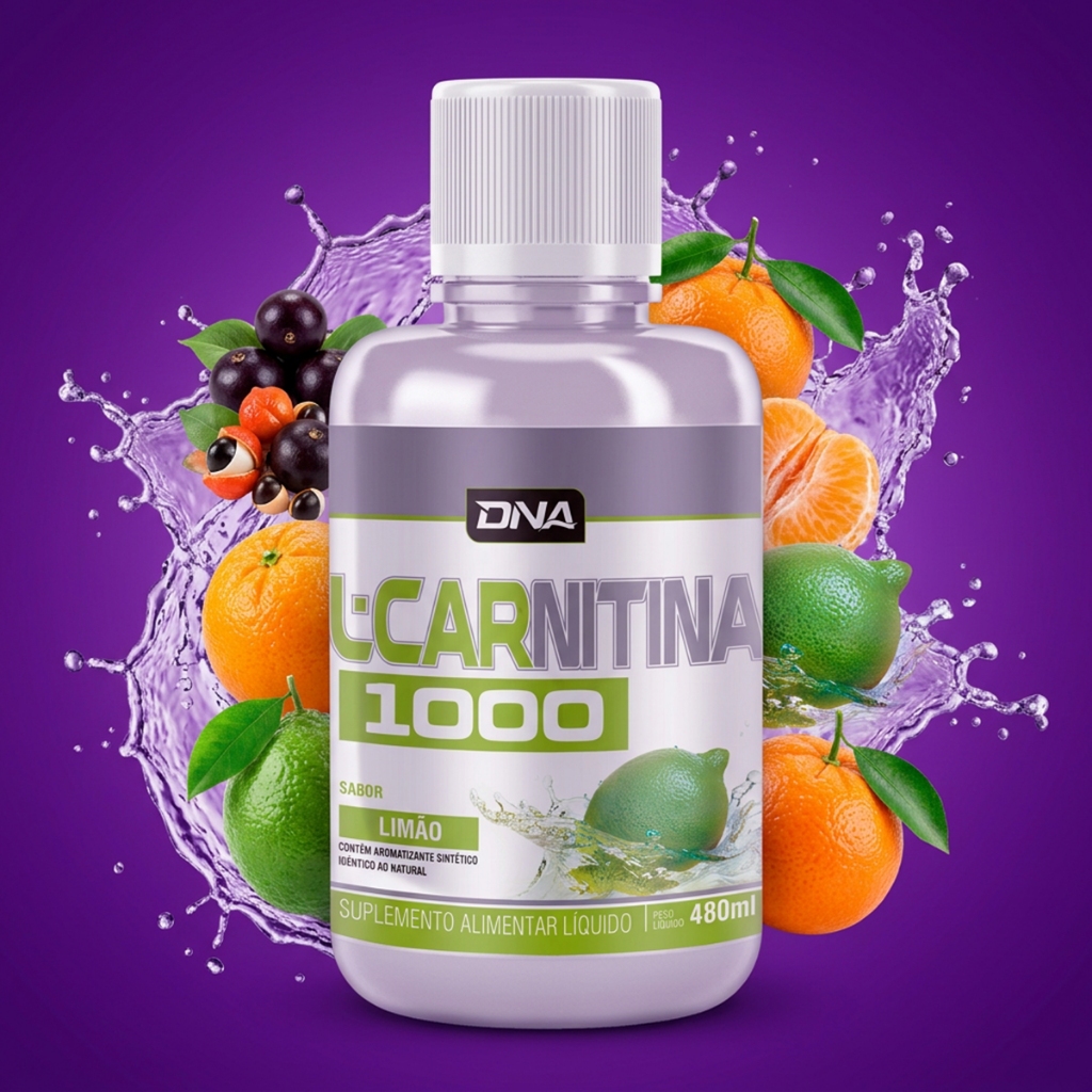 Pre Treino L Carnitina 2000 Liquida 480ml Laranja Açaí Guaraná Limão Tangerina Sem Açúcar