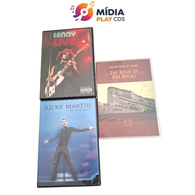 COMBO DVDs x03 Cantores Internacionais - Lenny Kravitz, Mumford & Sons + Ricky Martin - USADOS