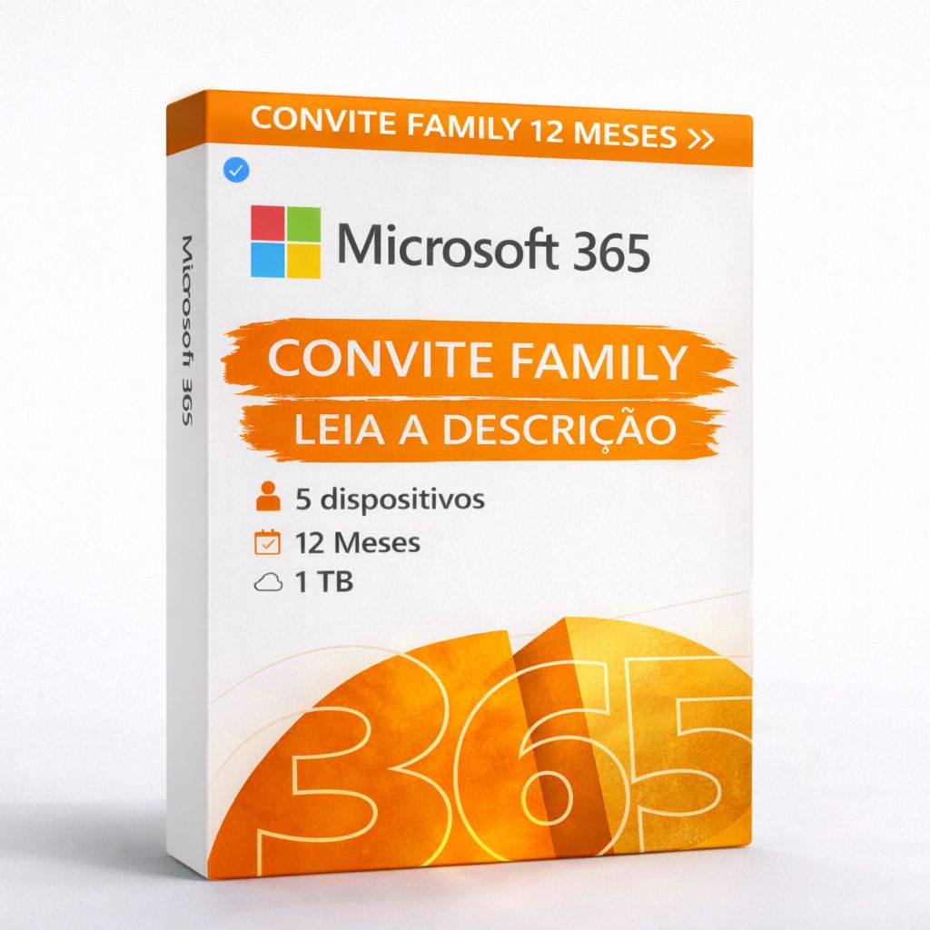 Microsoft Office 365 Original – Convite 12 Meses + 1TB OneDrive Entrega Físical
