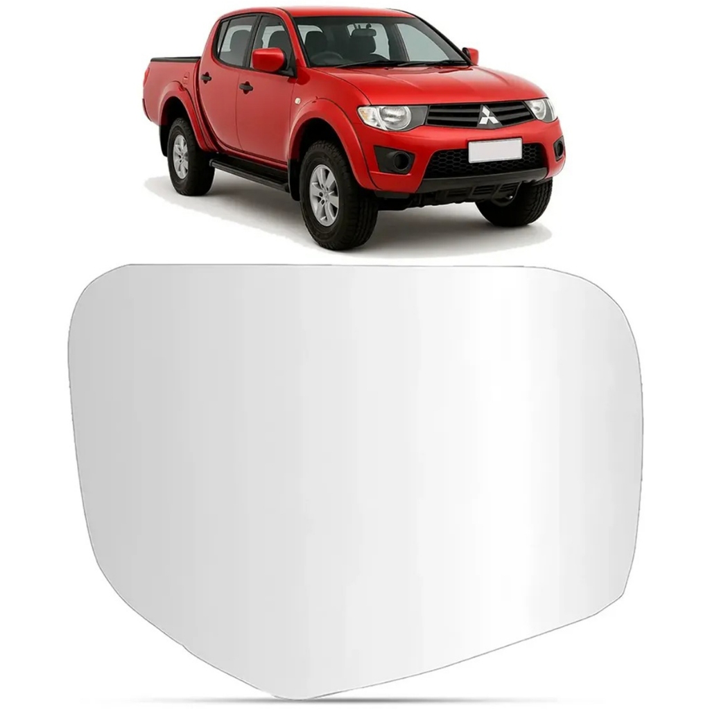 Lente Espelho Retrovisor L200 Triton 2008 a 2016 Metalizado Convexo