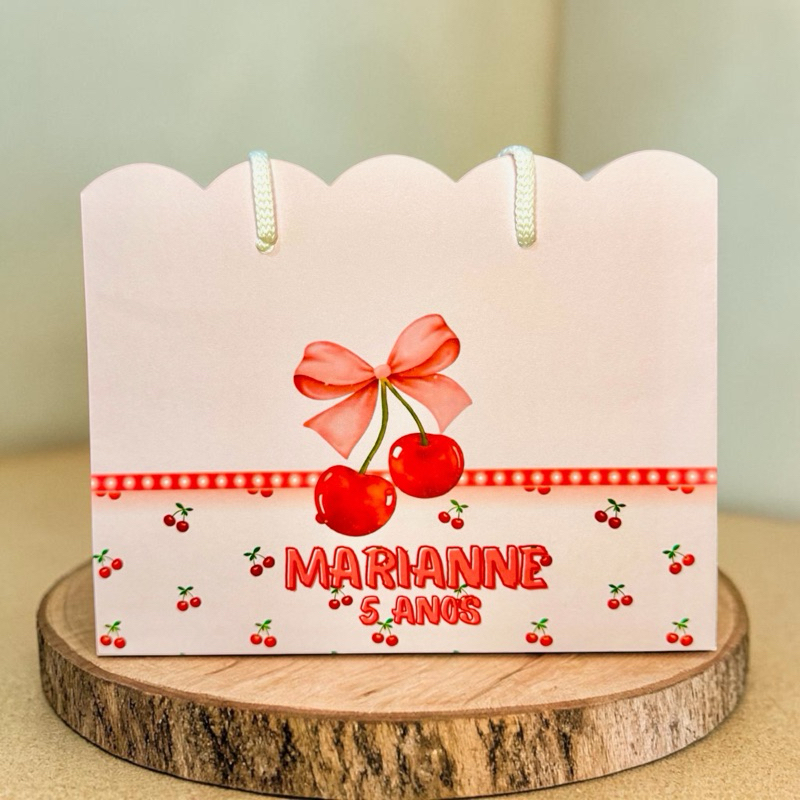 SACOLINHA CEREJINHA Personalizado |  Sacolinha Nuvem | Lembrancinha | Minos | Aniversário CEREJA 🍒