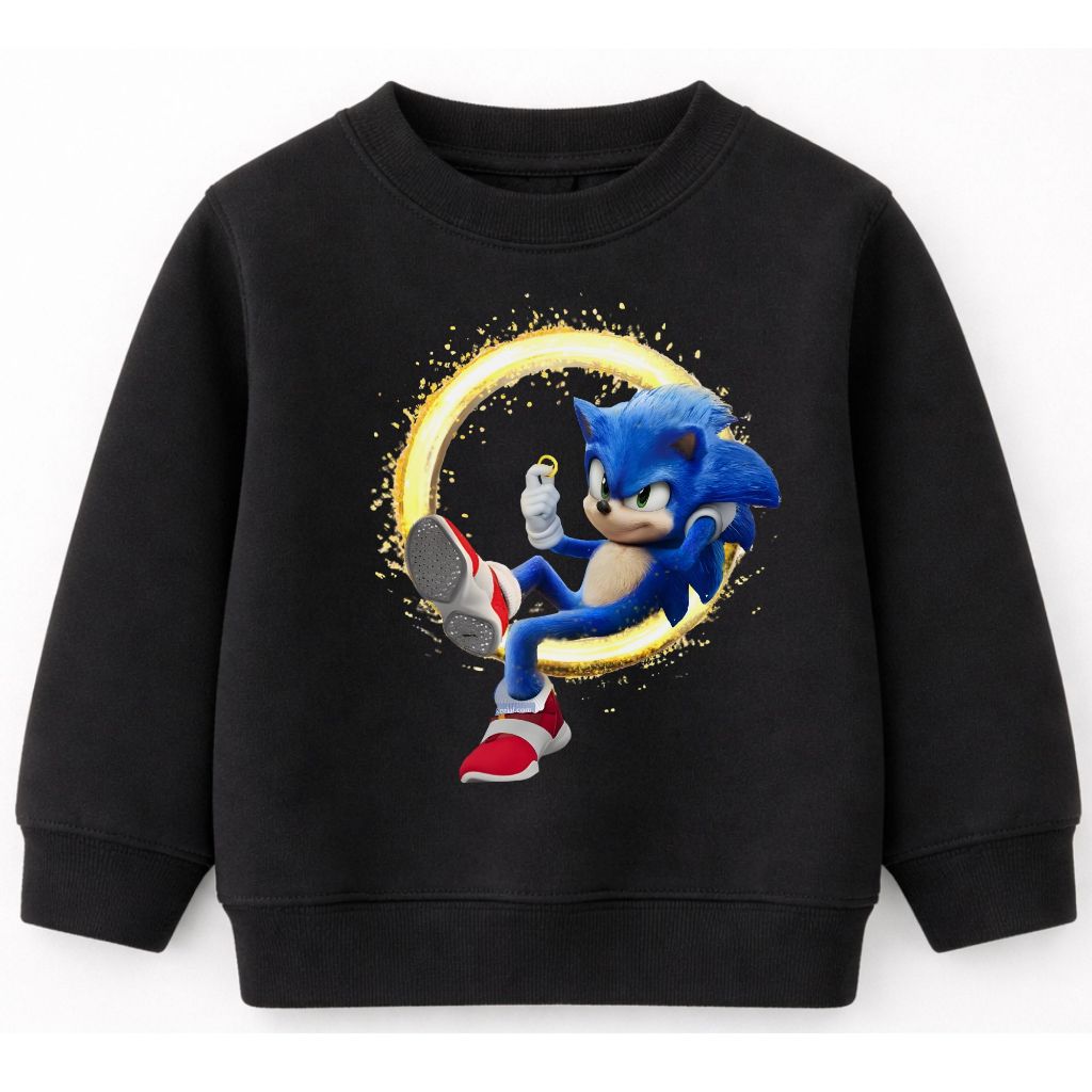 Moletom Infantil Masculino Estampado Sonic Blusa de Frio Casaco Meninos