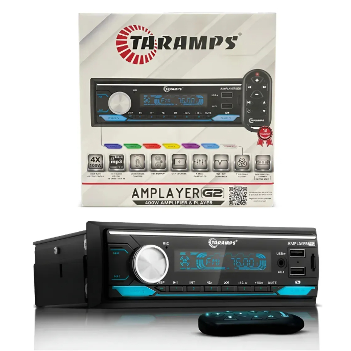 Rádio Player Mp3 Taramps Amplayer G2 Bluetooth Usb 4x100w 400w