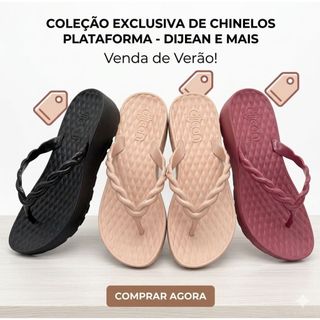 chinelo de dedo dijean plataforma tamanco anabela esporão conforto original