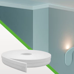 Roda Teto EVA Autocolante RT340 5x1cm Branco