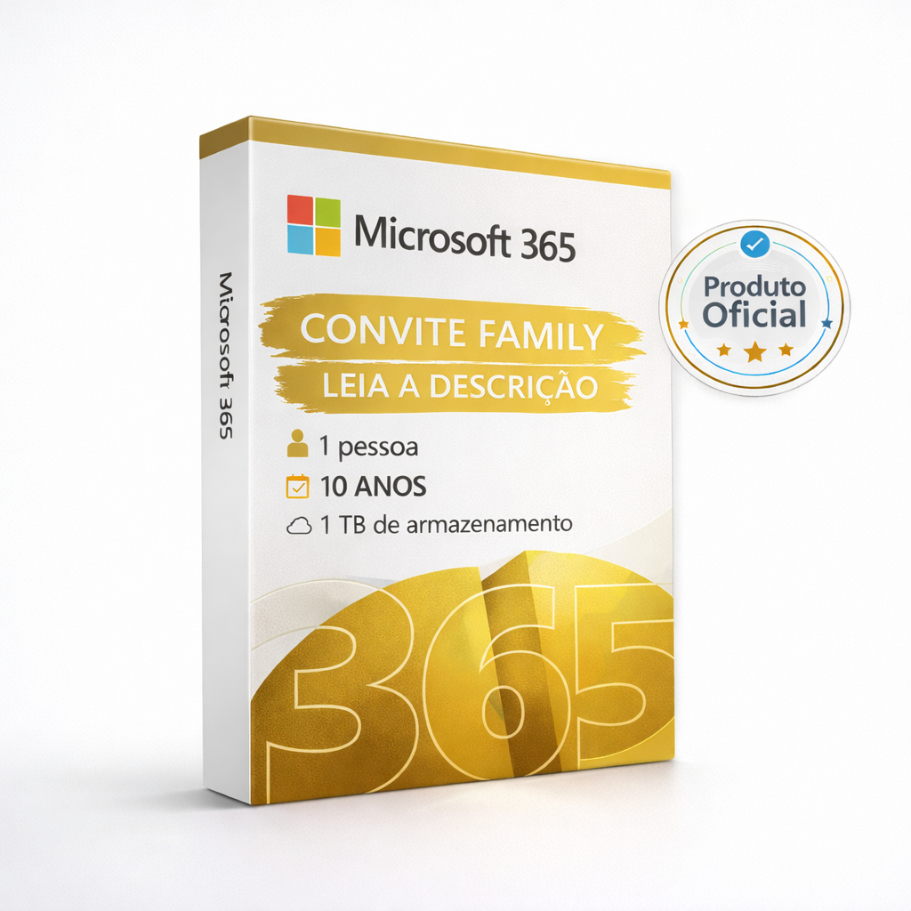 Microsoft Office 365 Original – Convite 10 ANOS + 1TB OneDrive Entrega Físical