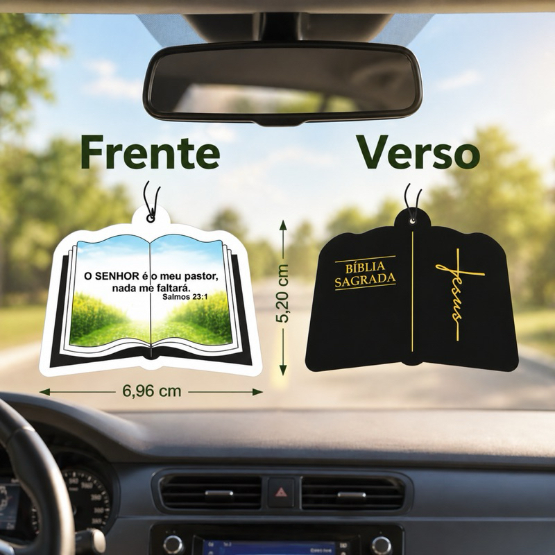 Kit com 3/6 Aromatizantes cheirinho para carro - Modelo Bíblia — imagem 2 de 2