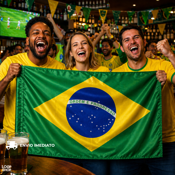 Bandeira Brasil 50x70 Cetim Para Futebol Copa Torcida Festa Decoração Seleção Brasileira