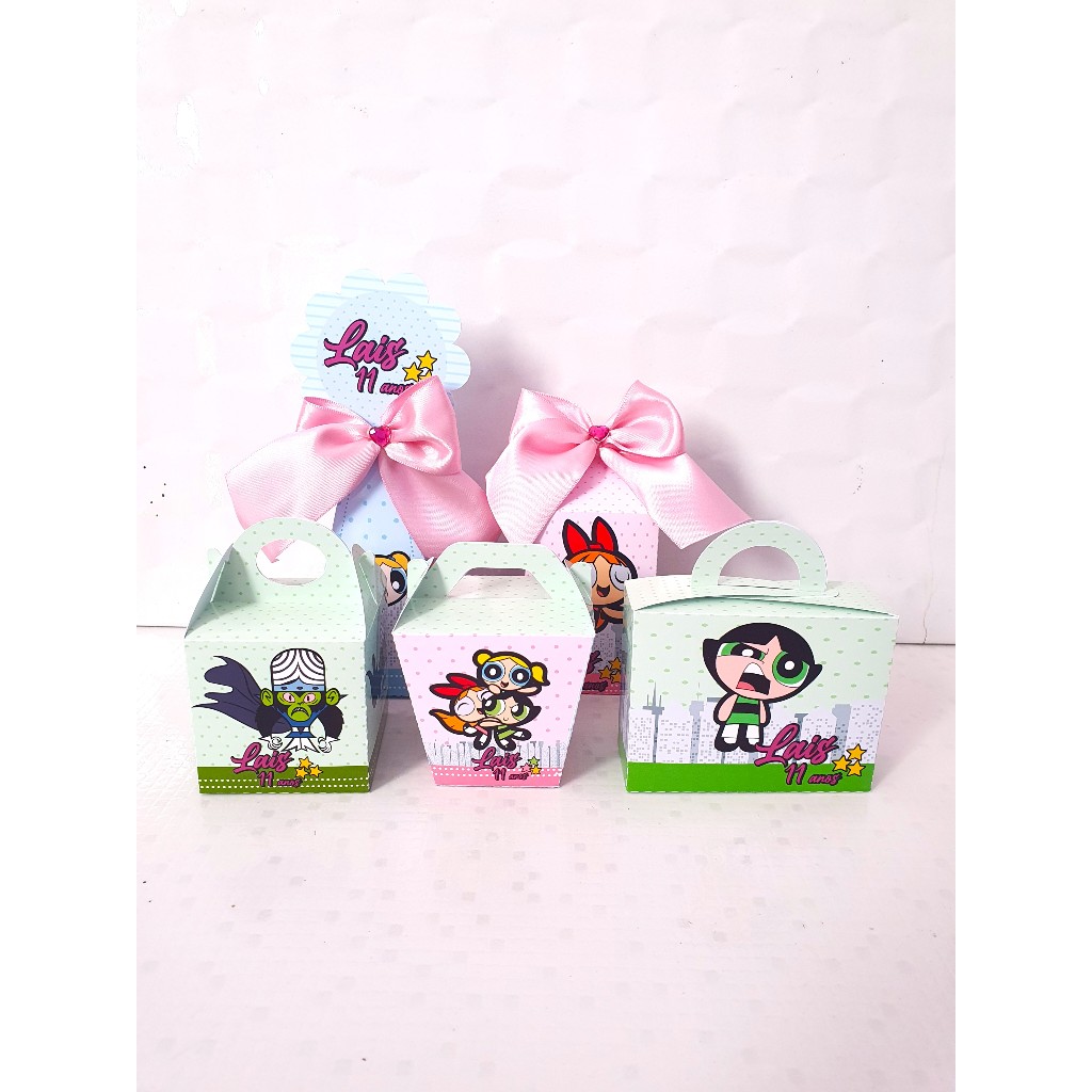 Kit Festa As Meninas Super Poderosas Luxo Personalizado PEGUE E MONTE | Lembrancinhas em Caixinhas para Aniversário 