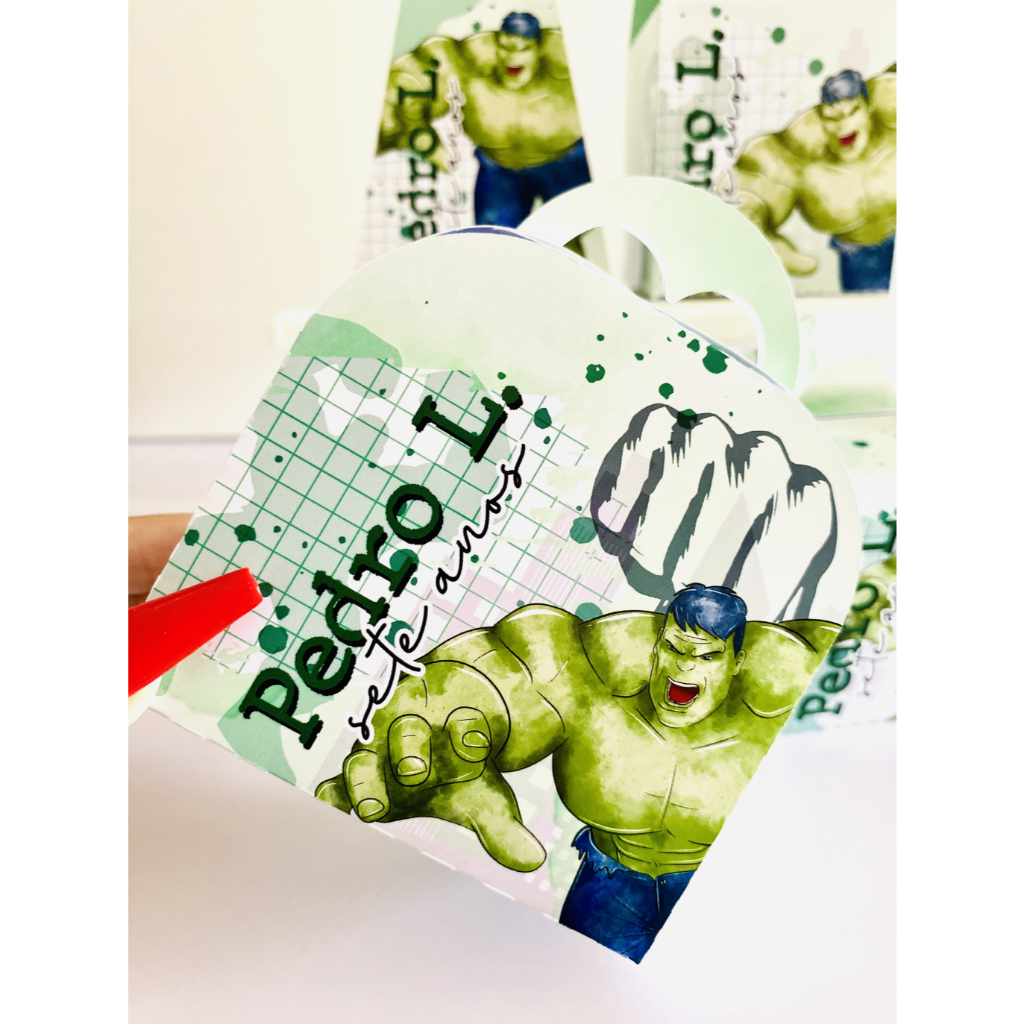 Kit de Caixinhas Hulk Personalizada | Lembrancinha| Aniversário |Pegue e Monte