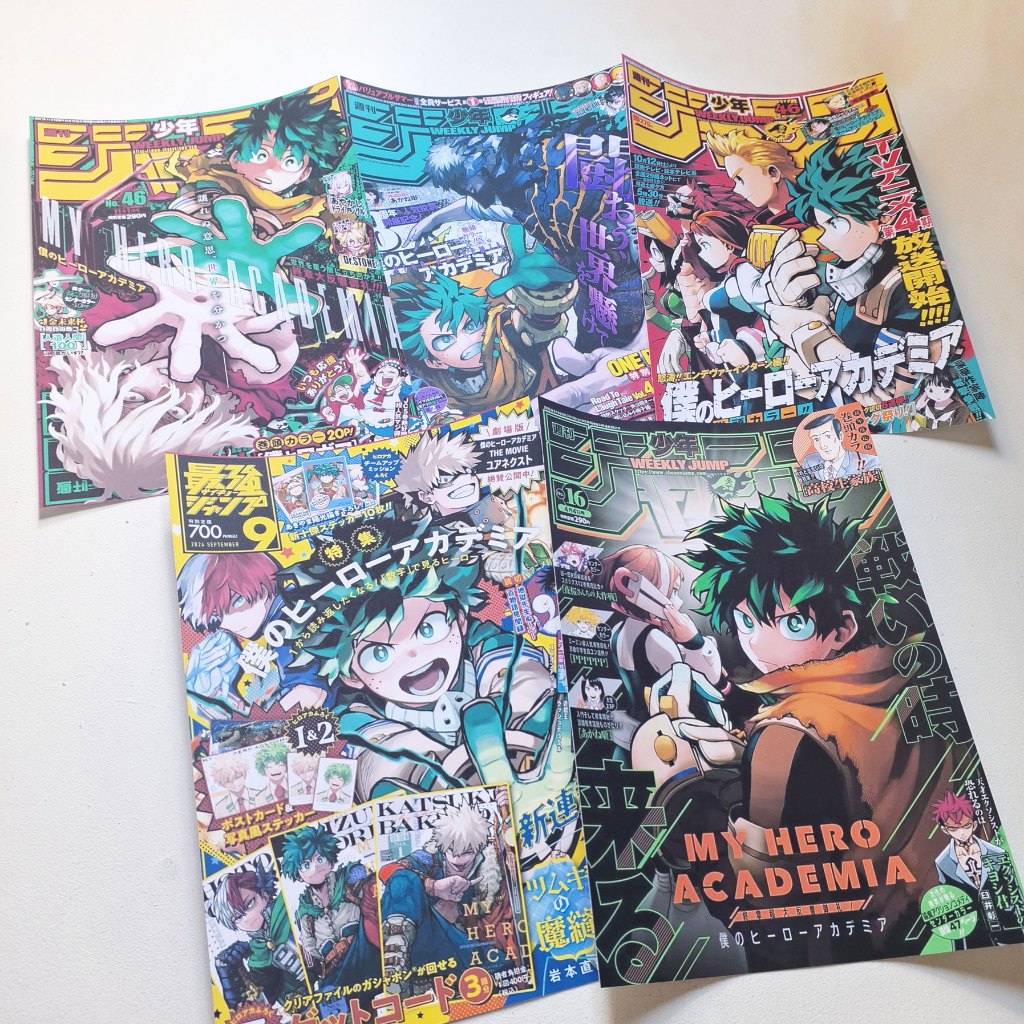 Kit 5 Pôsteres Adesivos My Hero Academia Boku No Hero A4 Decoração Tinta Pigmentada (Não Desbota)