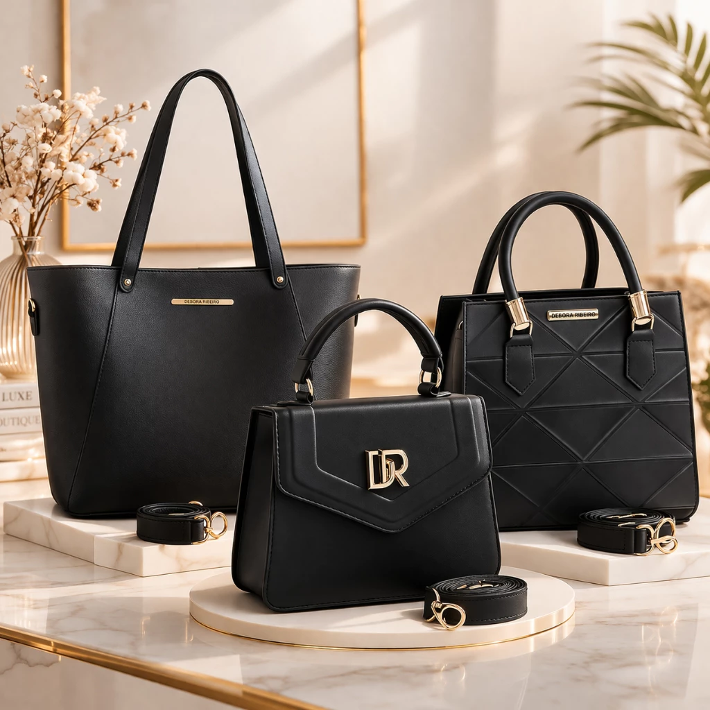 Kit 3 Peças Bolsa Feminina Sacola Grande Espaçosa + Média Alça de Ombro + Pequena Tendência Promoção