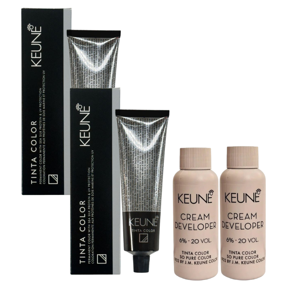 Kit 2 Tinta Keune Color 60ml + 2 Ox Cream Dev 20vol 6% 60ml