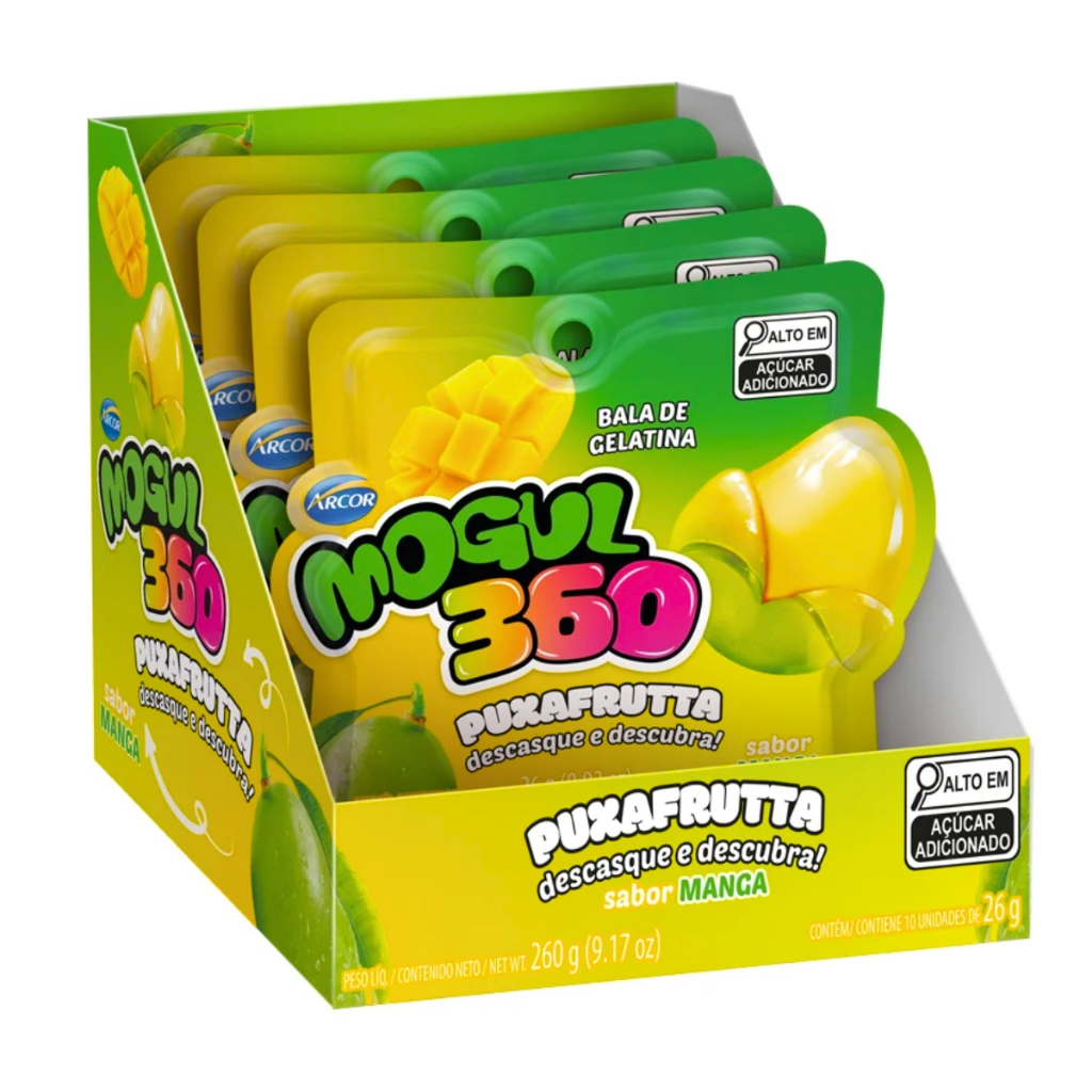 Mogul 360 PuxaFrutta Balas De Gelatina Sabor Manga 260g C/10 Unidades de 26g Cada Arcor