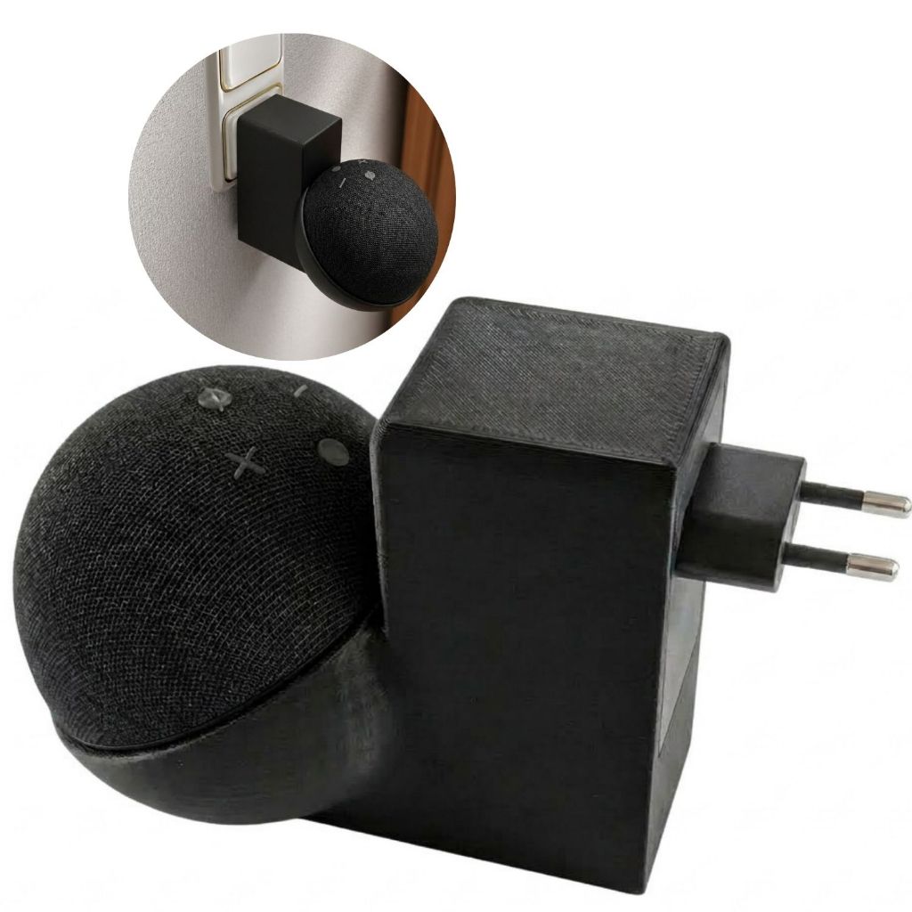 Suporte Parede Tomada Amazon Alexa Echo Dot 5 Geração Cor Preto