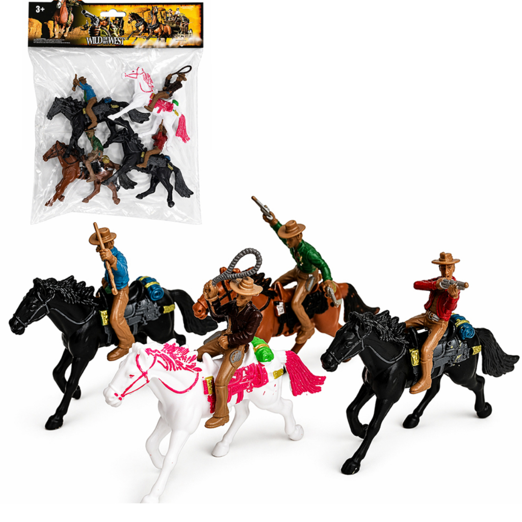 BONECOS COM CAVALOS WILD THE BEST WEST 8 PECAS BRINQUEDO CRIANÇA MENINO