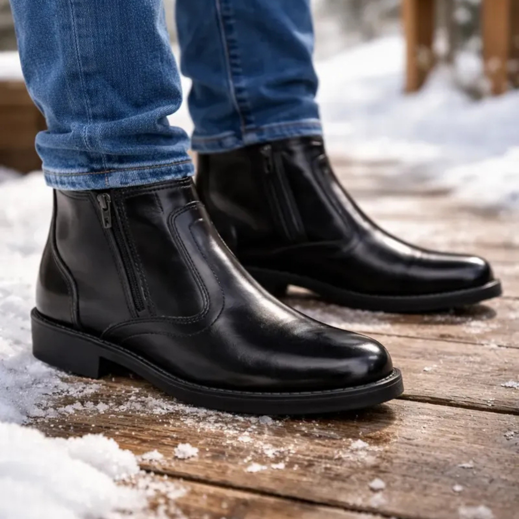 Botina Masculina Cor Preta Pode Engraxar Bota Estilo Tradição Tradicional Sapato Social Modelo 2235