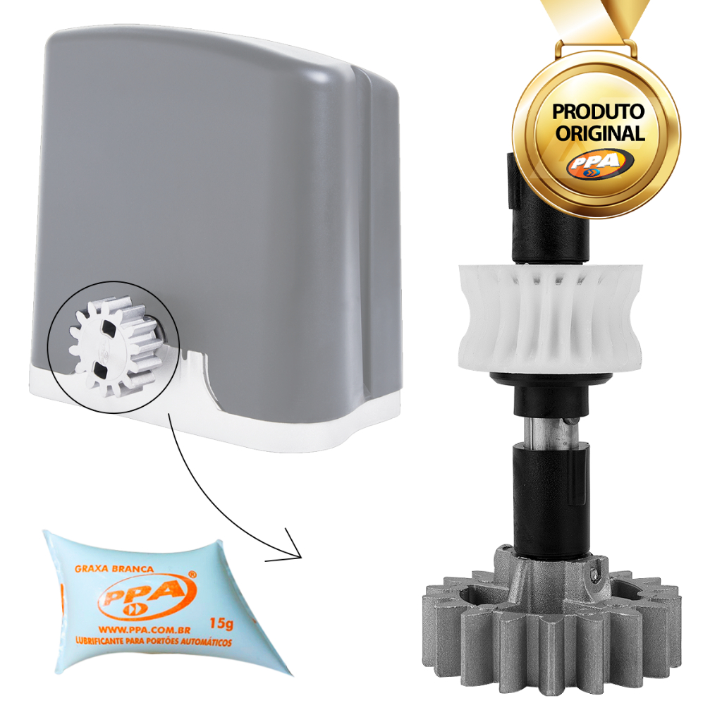 Kit Eixo Coroa Z23 Engrenagem Z18 Completo + Graxa Marca PPA