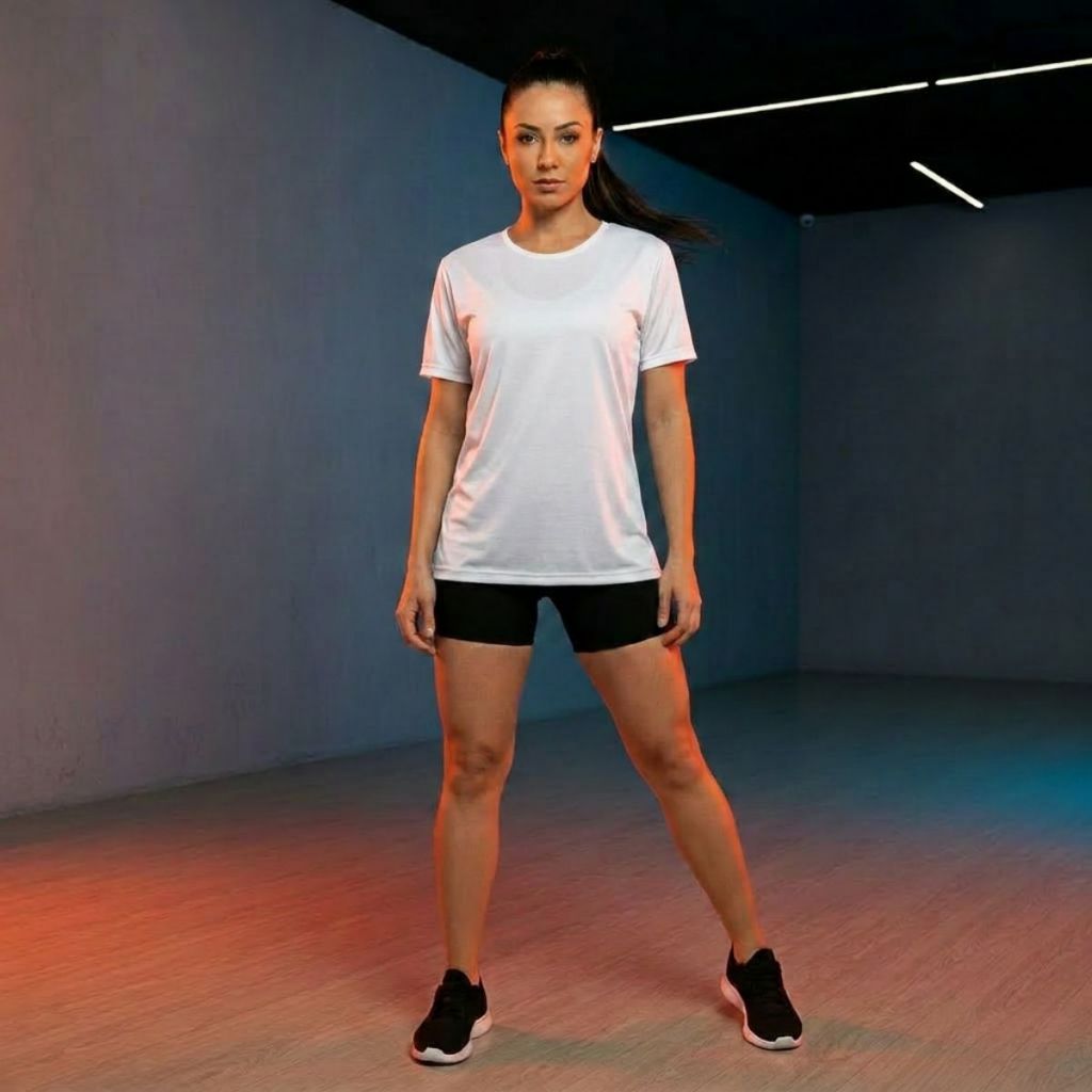 Camiseta Treino Feminina Academia Corrida Fitness Leve Lisa — imagem 2 de 2