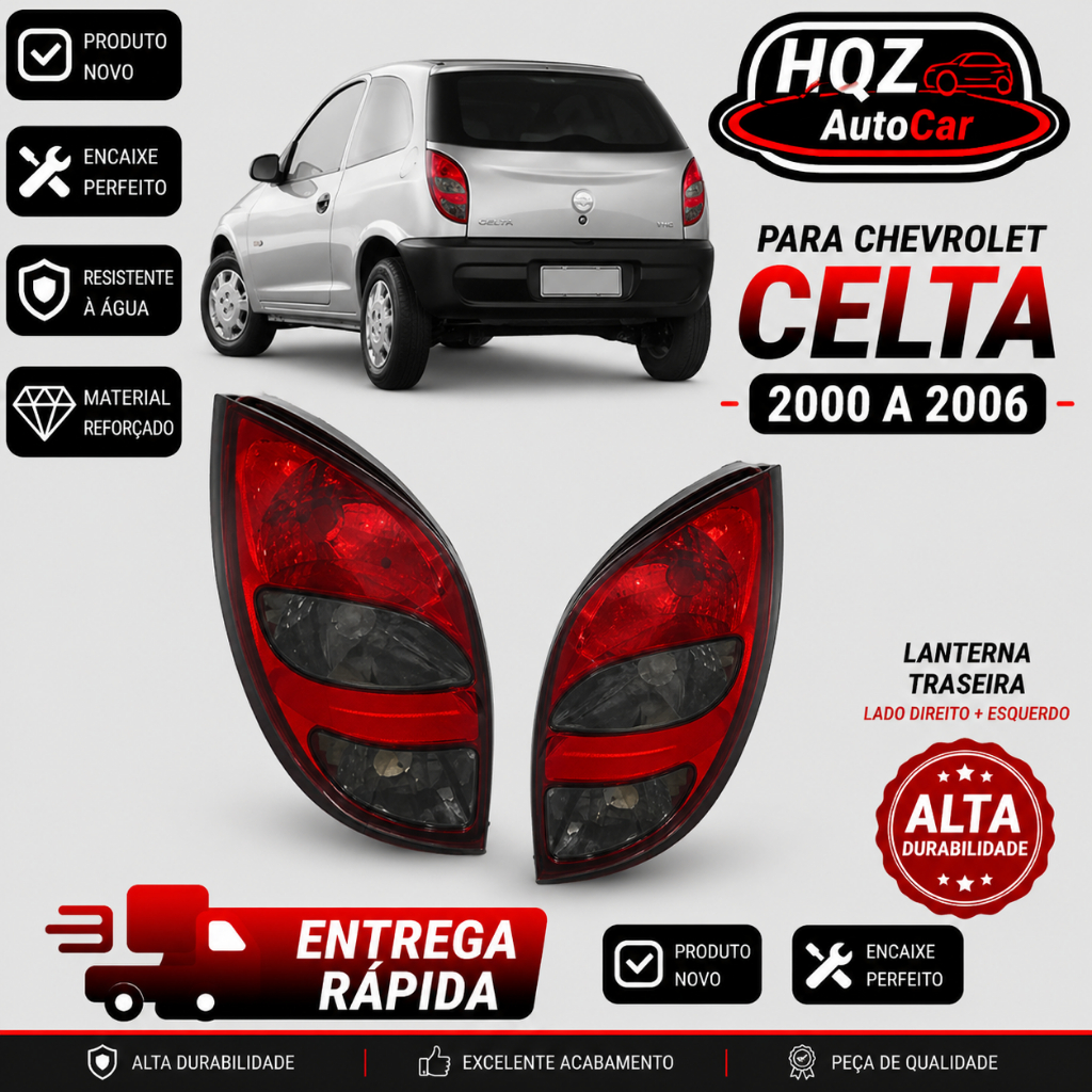 Lanterna Traseira Celta 2000 a 2006 Fumê Bicolor
