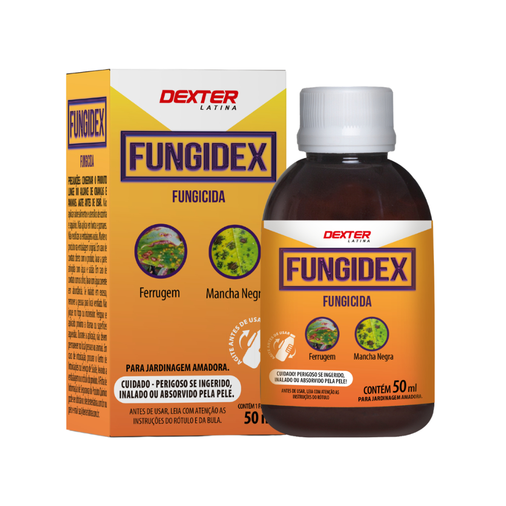 Fungidex 50ml Concentrado 4 em 1 Fungicida Inseticida Acaricida Elimina Pragas e Fungos