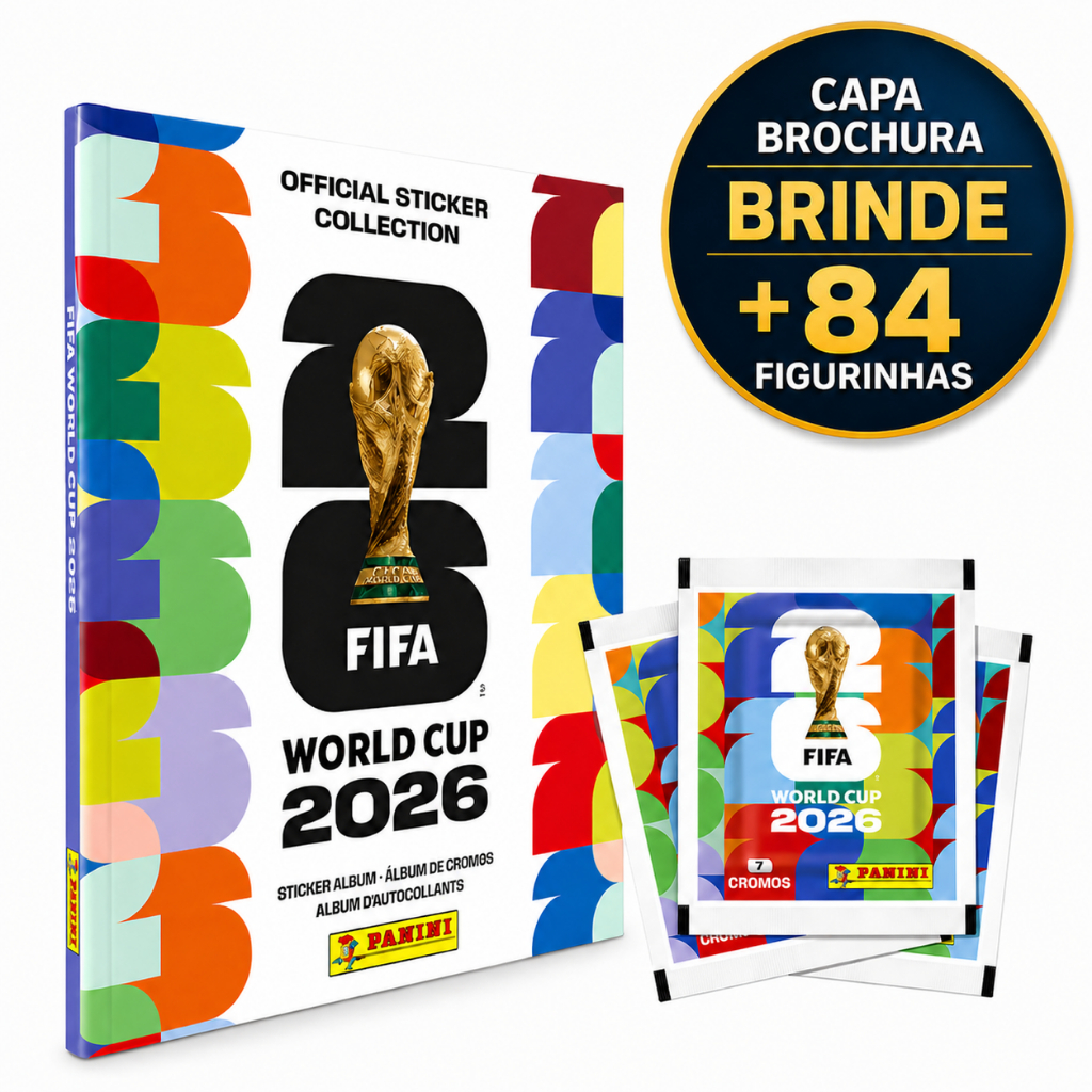 Kit 84 Figurinhas + Álbum Capa Mole Brinde Copa Do Mundo 2026 Fifa Word Cup