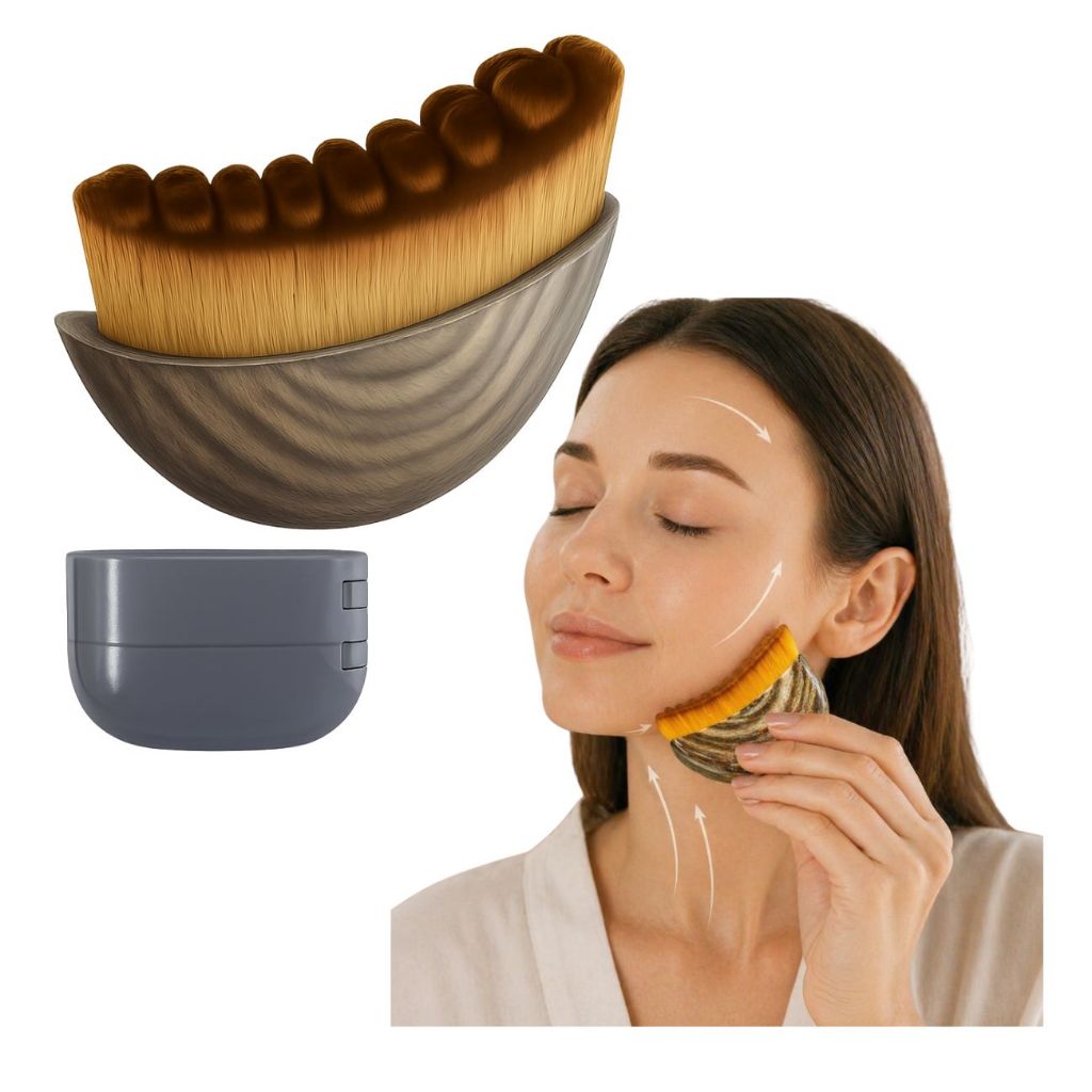Escova Facial Para Drenagem Linfática Modeladora Reduz Inchaço Facial 1 ou 2 Un Cerdas Ultramacia Uso Diário
