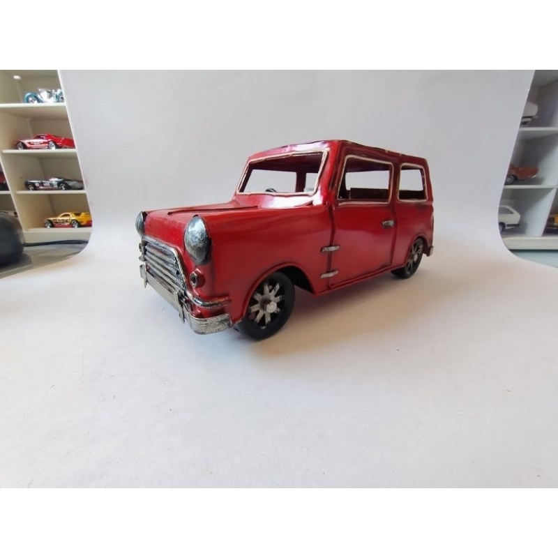 Miniatura Carro Mini Cooper Vintage Peça Decorativa Metal Rica em Detalhes Presente Amante/Colecionador (Ler Descrição)