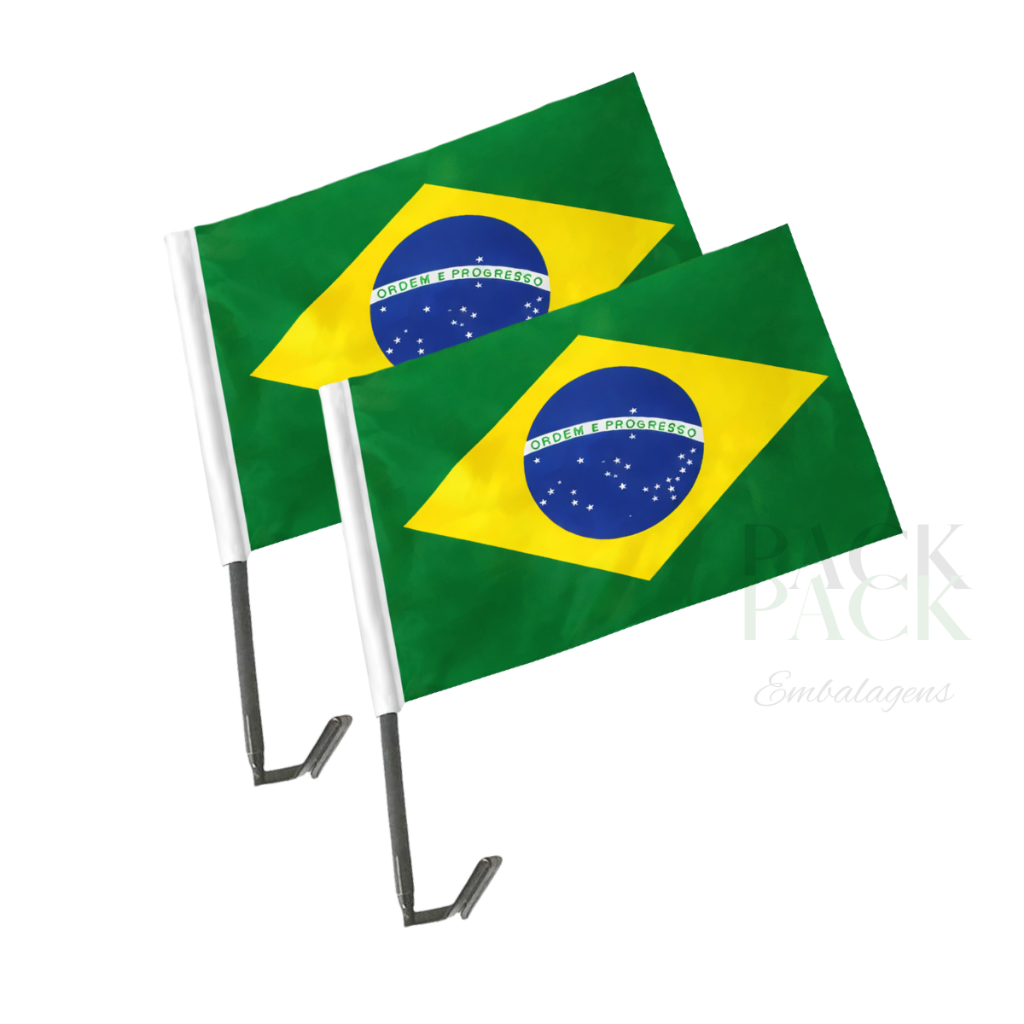 Kit 2 Bandeiras do Brasil para Carro 30x45cm Bandeira Copa Acessório Torcida Futebol