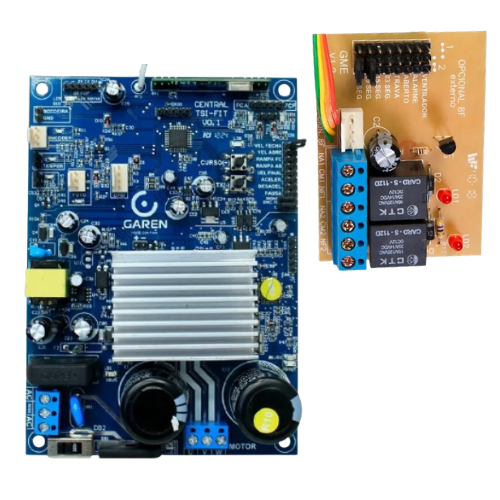 Placa Central para Motor de Portão Central Tsi Fit Inversora Garen + Módulo Rele 2 Canais 8F Garen