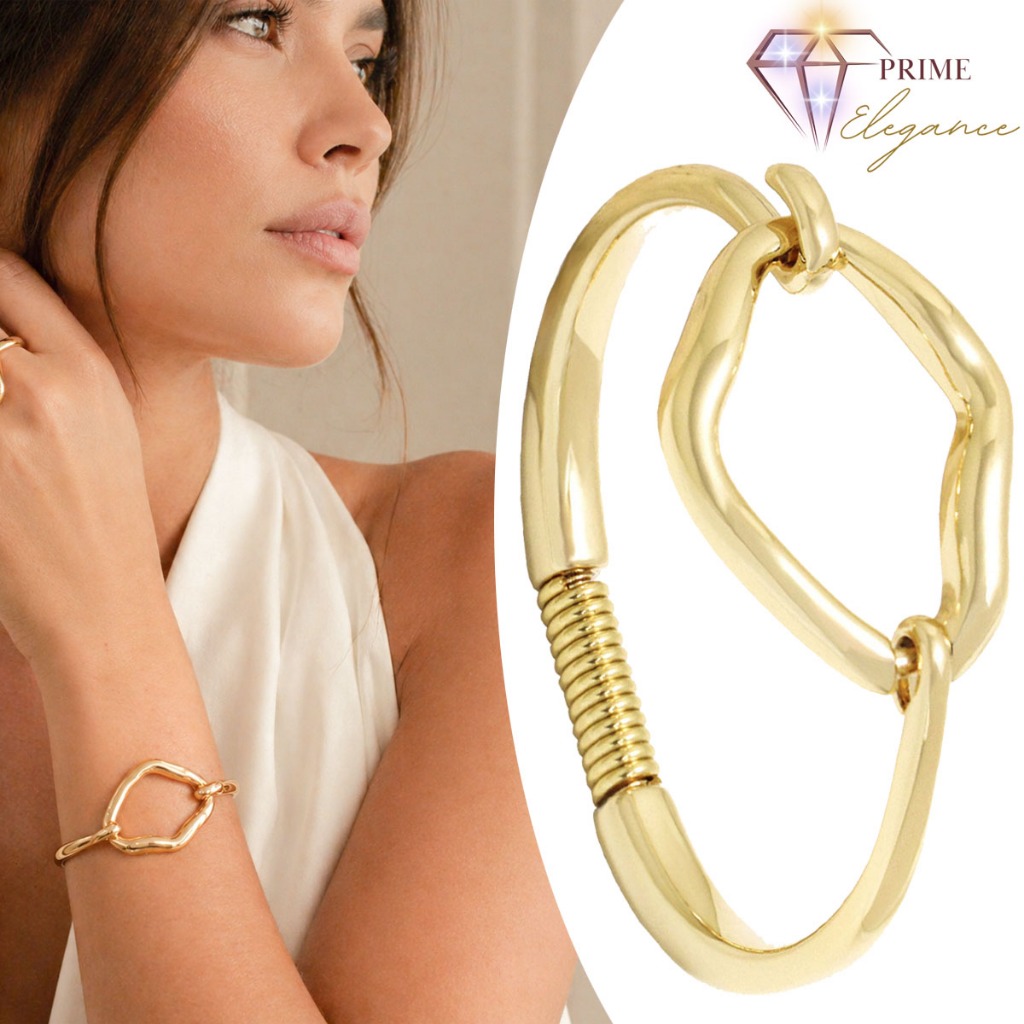 Bracelete Feminino Design Orgânico Moderno Ouro Luxo Pulseira Elegante | Modelos Exclusivos