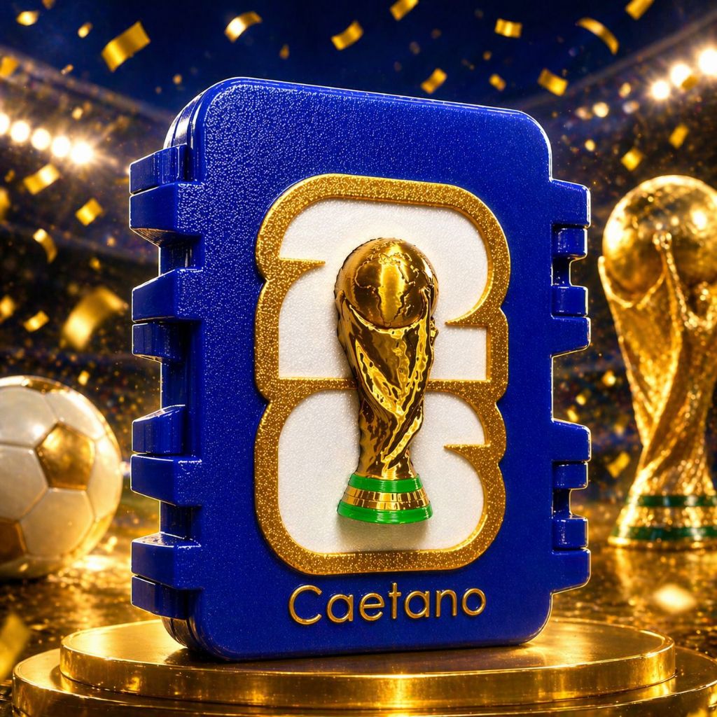Caixinha Porta Figurinhas Copa do Mundo 2026 Personalizada com Divisória | Estojo Álbum Copa | Nome Opcional