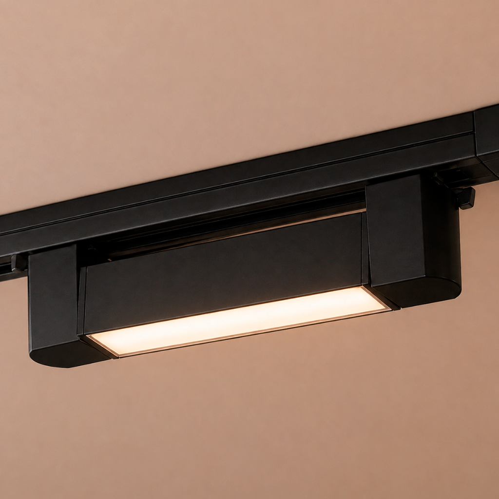 Kit 3 ou 10 Luminárias Spot Led Linear Difusa Para Trilho Eletrificado 10w 21cm 2700k/4000k/6500k Preto Seed