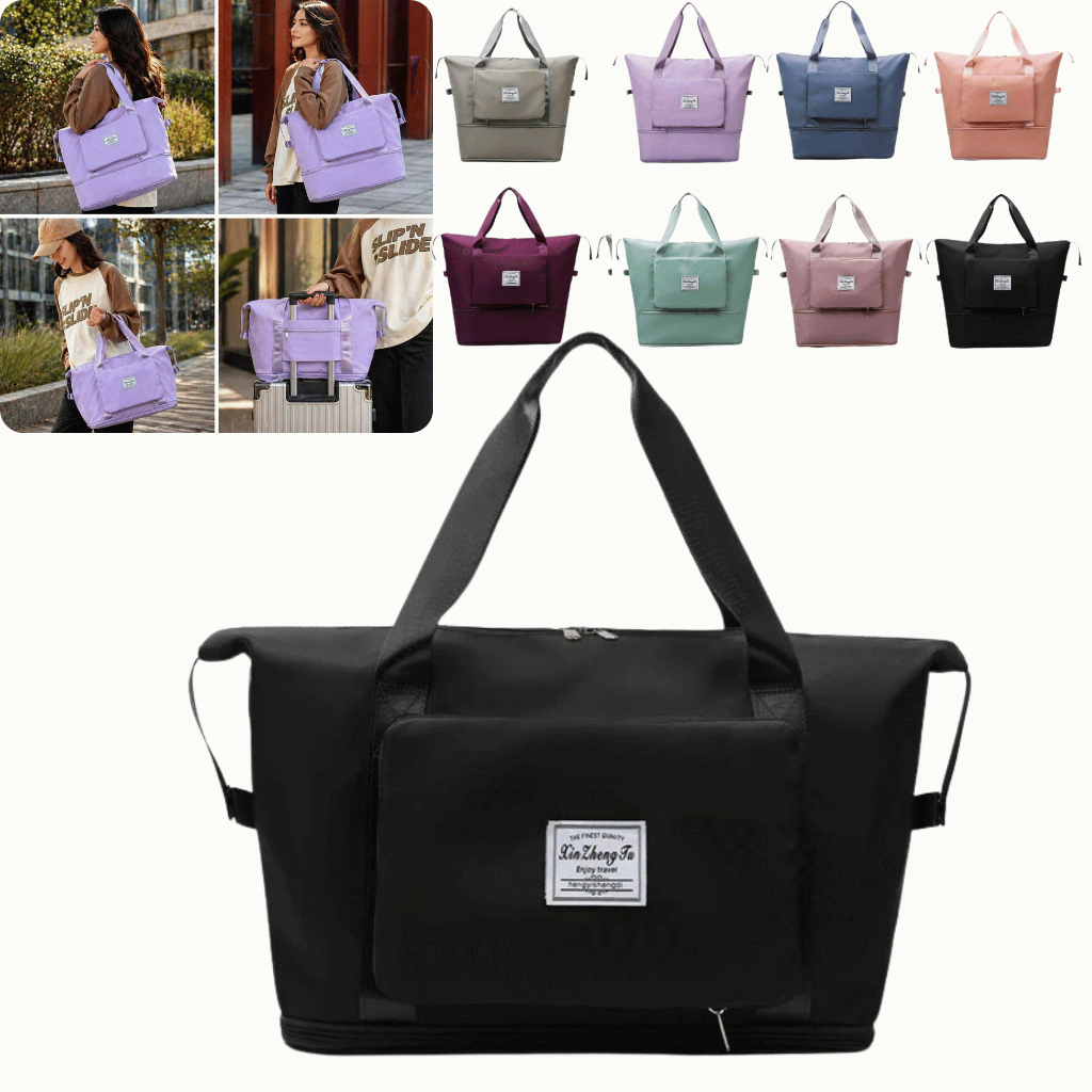 Bolsa Sacola Mala Multiuso Feminina Grande Dobrável E Expansível Vira tipo Carteira Portátil
